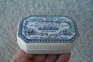 Antique,  (ca 1880) Octagonal Usa Jar From Philadelphia,  Tooth Paste Box,  Pot Lid