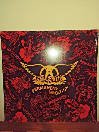 Aerosmith Permanent Vacation Lp Vinyl 1987 Geffen Hard Rock