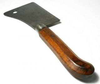 Rare Late 19th C Antique Samuel Lee L.  F.  & Co.  1886 Steel Cleaver,  W/wood Handle
