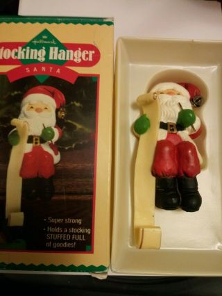 Hallmark Vintage Santa With Christmas List Stocking Hanger /holder Mib