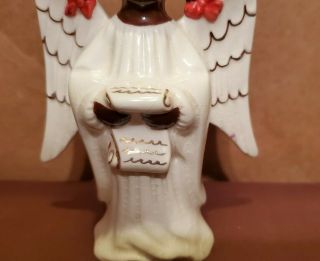 Vintage Holland Mold Glazed Ceramic Singing Angel Figurine African American Girl 3