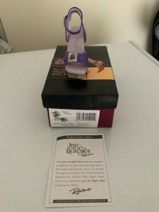 Just The Right Shoe,  Night Fever Plum Item 25241 W/box