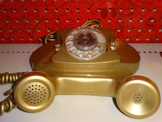 Vintage Rare Western Electric Bell System Gold Princess Rotary Phone w/ Box 3