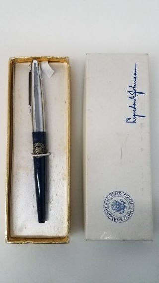 Vintage Lyndon B.  Johnson Presidential Seal White House Eversharp Pen W/box