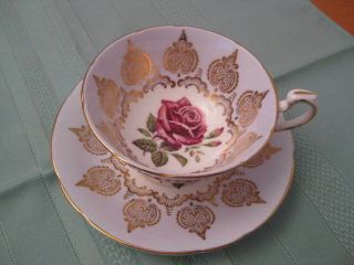 Paragon Tea Cup And Saucer With Red Rose
