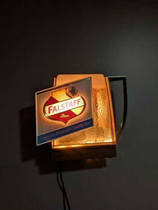 Falstaff Beer Sign Bar Light Vintage Lighted Draft Mug
