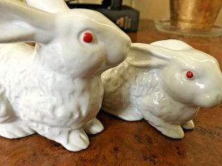 Vintage Porcelain Rabbit Figurines Set Of Two Wony Ltd Japan