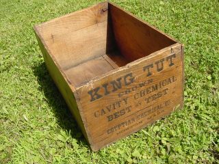 Vintage King Tut Crown Cavity Chemical Egyptian Co.  Boston Embalming Fluid Crate