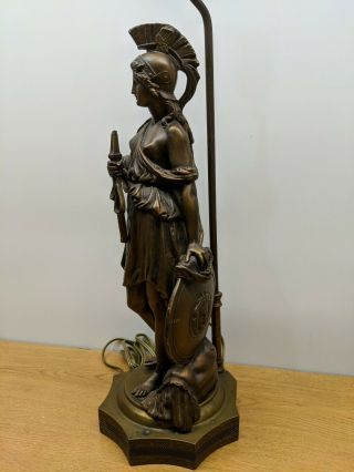 24 " Vintage Antique Art Deco Nouveau Lady Figure Lamp Light Bronze Spelter