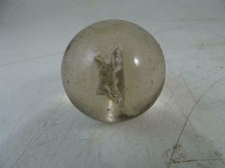 Antique Sulfide Glass Marble Fox Dog 1.  5 " Wide Large Vintage Old Retro