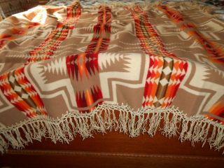 Pendleton Beaver State Wool Blanket 60 " X 62 " Vintage Fringe