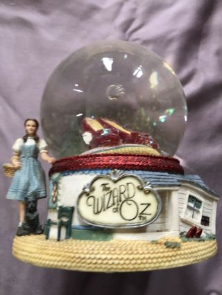 1999 San Francisco Music Box Co Wizard Of Oz Ruby Slippers Snow Globe