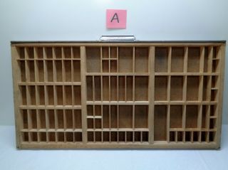Vintage Printers Type Cabinet Drawer Tray Wood Miniatures Thimble Hamilton A