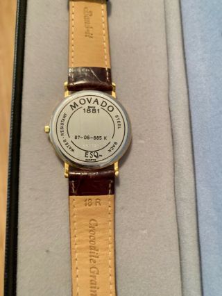 Vintage ESQ MOVADO 87 - 06 - 885 K CALENDAR DAY/DATE 33mm Wrist Watch with Case 3