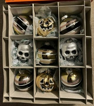 Halloween Christopher Radko Shiny Brite Glass Ornaments Set Of 12