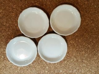 4 Vintage Antique White Ironstone Butter Pat Pats Farmhouse English Meakin