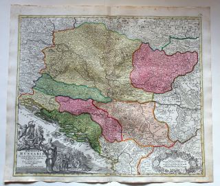 Dalmatie Croatie Serbie Bosnie Albanie Vintage Map Circa 1720 Homann