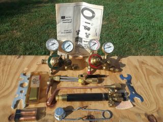 Vintage Craftsman Usa 2 Stage Oxy Acetylene Welding Cutting Outfit 9 - 5442,  Extra