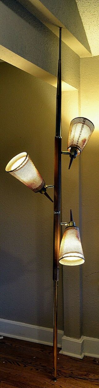 Vintage Eames Era Modern Retro Tension Pole Floor To Ceiling Lamp