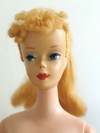 Vintage Blonde Ponytail Barbie 3 / 4 Transitional Pats Pending Tm
