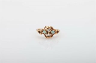 Antique Victorian 1890s.  50ct Natural Opal Diamond 14k Yellow Gold Ring