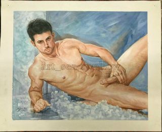 oil painting art nude male 100 hand - painted on canvas 20x16 inch 133 2