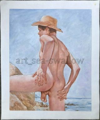 oil painting art young nude male hand - painted on canvas 20x16 inch 116 2