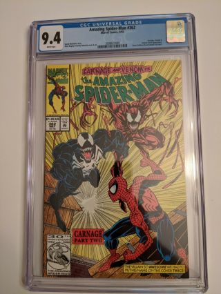 The Spider - Man 362 Cgc 9.  4 (may 1992,  Marvel) Carnage/ Venom