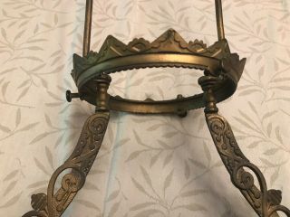 Antique Hanging Oil Lamp B&H Bradley and Hubbard Frame,  Bracket 3