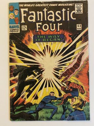 Fantastic Four 53 (aug 1966,  Marvel) Origin And 2nd Appearance Of Black Panther