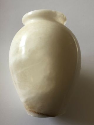 Vintage Marble Egg Shaped Vase - Alabaster Marble - 4 " X 3 "