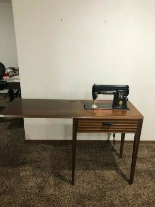 Vintage Singer Sewing Machine 301 And Fold Up Table Desk