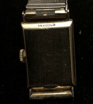 Vintage Lord Elgin 14k Solid Gold Hooded Lug Men ' s Wristwatch Estate Piece 2