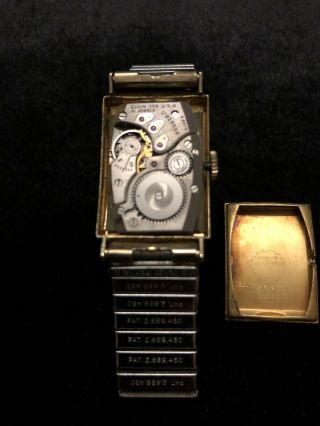 Vintage Lord Elgin 14k Solid Gold Hooded Lug Men ' s Wristwatch Estate Piece 3
