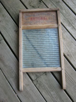 Vintage National No 512 Washboard Embossed National All Over On Glass