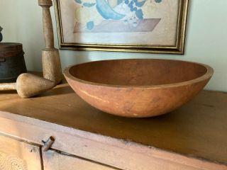 Vintage Large Wooden Mixing Dough Bowl Primitive Out Of Round 14 3/4 " - 15 3/4 "