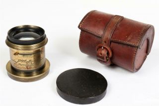 Vintage " J.  H Dallmeyer  No.  5 Stigmatic Series Ii " Lens With Leather Case 972