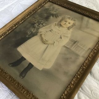 Antique Victorian Edwardian Pastel Portrait Child Girl Post Mortem Memorial ?
