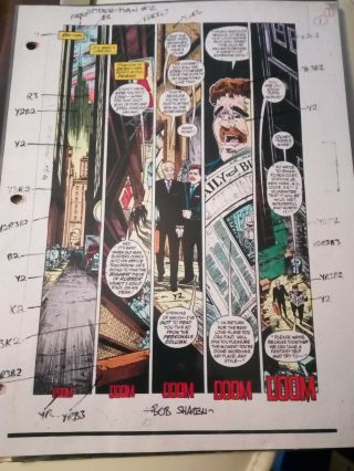 Spider - Man 2 Pg 1 - Color Guide Signed By Bob Sharen - 1990