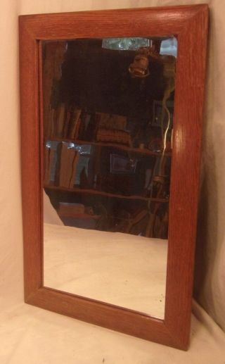Antique Oak Frame/mirror 12 1/2 X 19 1/2 Mirror 10x17 Molding 1 1/2 ".