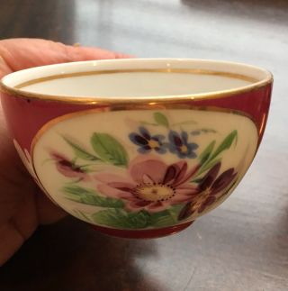 RARE Antique Gardner Imperial Russian Handpainted Porcelain Tea Cup Only 2
