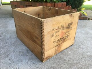Vintage Wooden Explosives Crate Dupont Explosives Red Cross Dynamite Wood Box