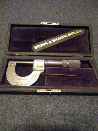 Vintage Brown And Sharpe Co.  No.  26 Micrometer With Hard Case