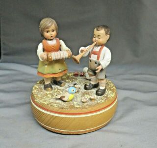 Vintage Thorens Edelweiss Music Box Boy And Girl 1969