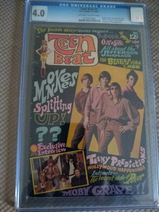 Dc Comics Teen Beat 1 11 - 12/67 Cgc 4.  0 Monkees Beatles Outta Sight