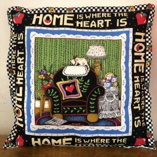 Mary Engelbreit Handmade Throw Pillow Home Is Where The Heart Is