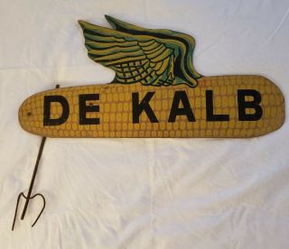 Vintage Masonite Dekalb Seed Corn Dealer Sign,  1940 