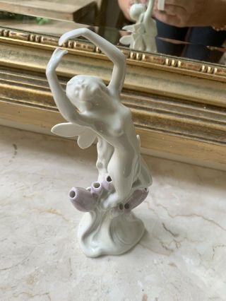 Antique German Lady Bathing Beauty Flower Frog Porcelain Germany