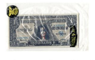 Alice Cooper One Billion Dollar Babies Bill Note Vintage Cloth Badge Patch