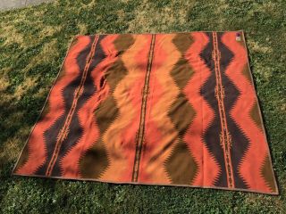 HUGE 77” x 83” Vintage Pendleton Wool Indian Saguaro Blanket Beaver State 2